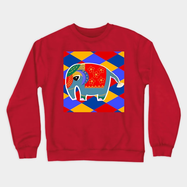 Colorful Elephant Crewneck Sweatshirt by EV Visuals